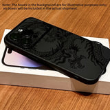 Linear Dragon Pattern Black Handy Window Phone Case For iPhone