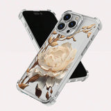 Elegant Golden Lotus Flower Plating Airbag Phone Case For Samsung