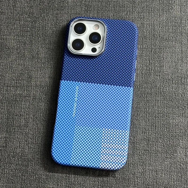 Grid Pattern Magnetic Phone Case For iPhone