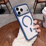 Luxury Clear Acrylic Magnetic  Transparent Shockproof Hard Case For iPhone