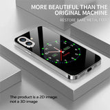 Luminous Electronic Dial Pattern Tempered Glass Phone Case For iPhone