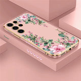 Flower Printing TPU Soft Plating Phone Case For Samsung