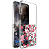 Flowers Bowknot Pattern Clear Phone Case For Samsung Z Flip7 6 5 4 3