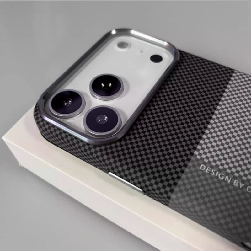 Grid Pattern Magnetic Phone Case For iPhone