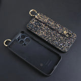 Shining Glitter Wrist Holder Strap Phone Case For iPhone