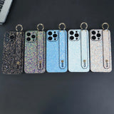 Shining Glitter Wrist Holder Strap Phone Case For iPhone