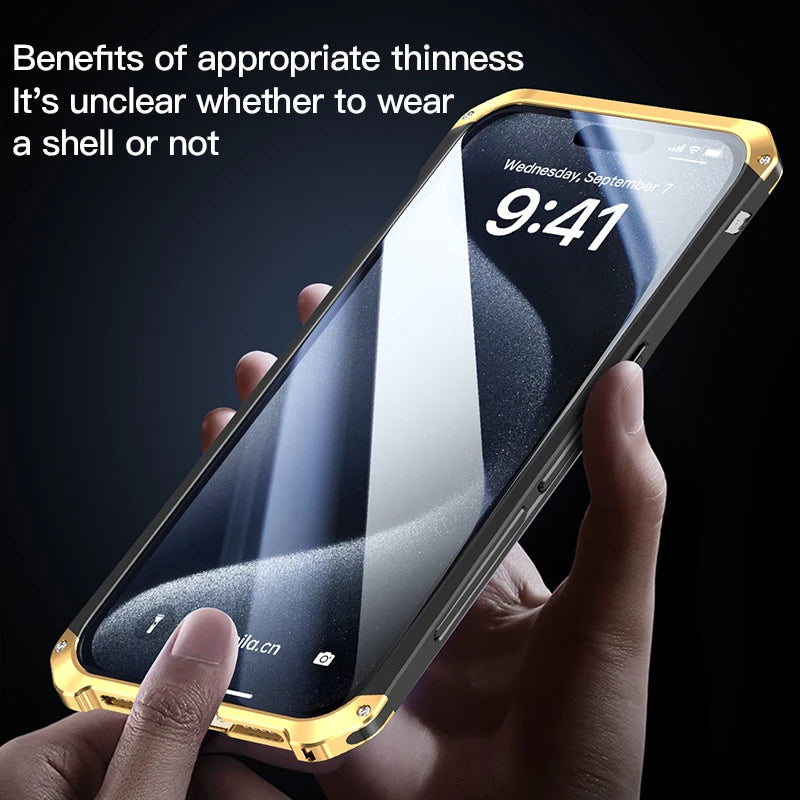 Shockproof Aluminum Metal Frame Phone Case For iPhone