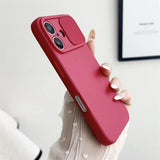 Slide Camera Lens Protection Soft Silicone Case For iPhone