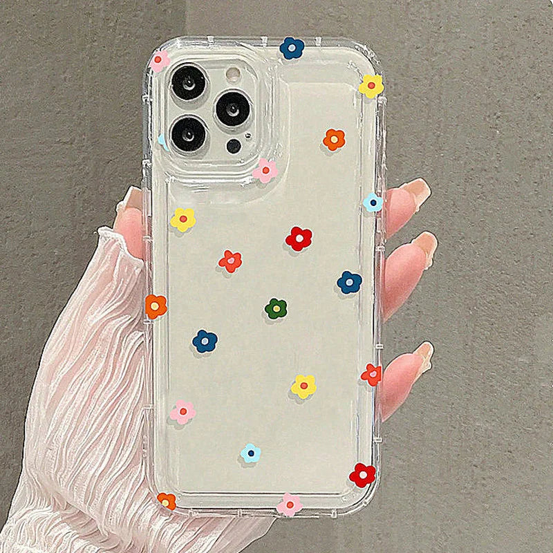 Small Flower Stars Soft Case For iPhone