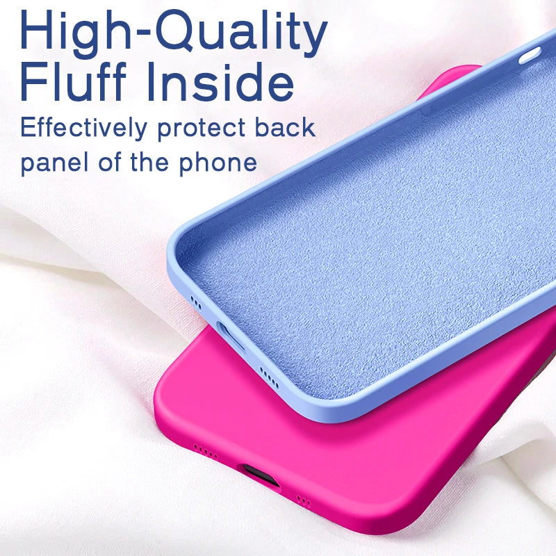 Square Liquid Silicone Case For iPhone