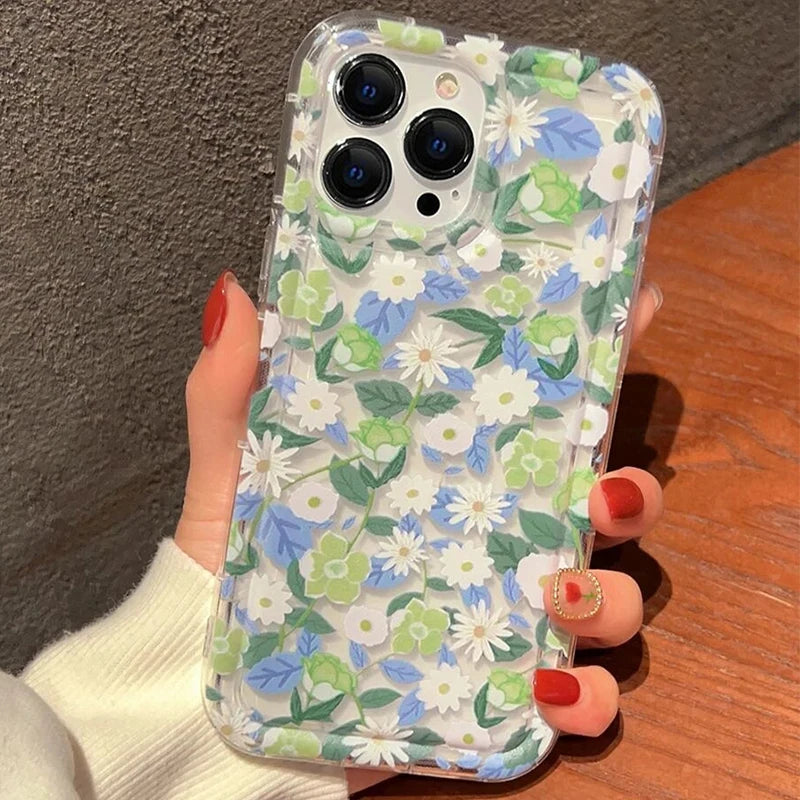 White Flower Clear Phone Case For iPhone