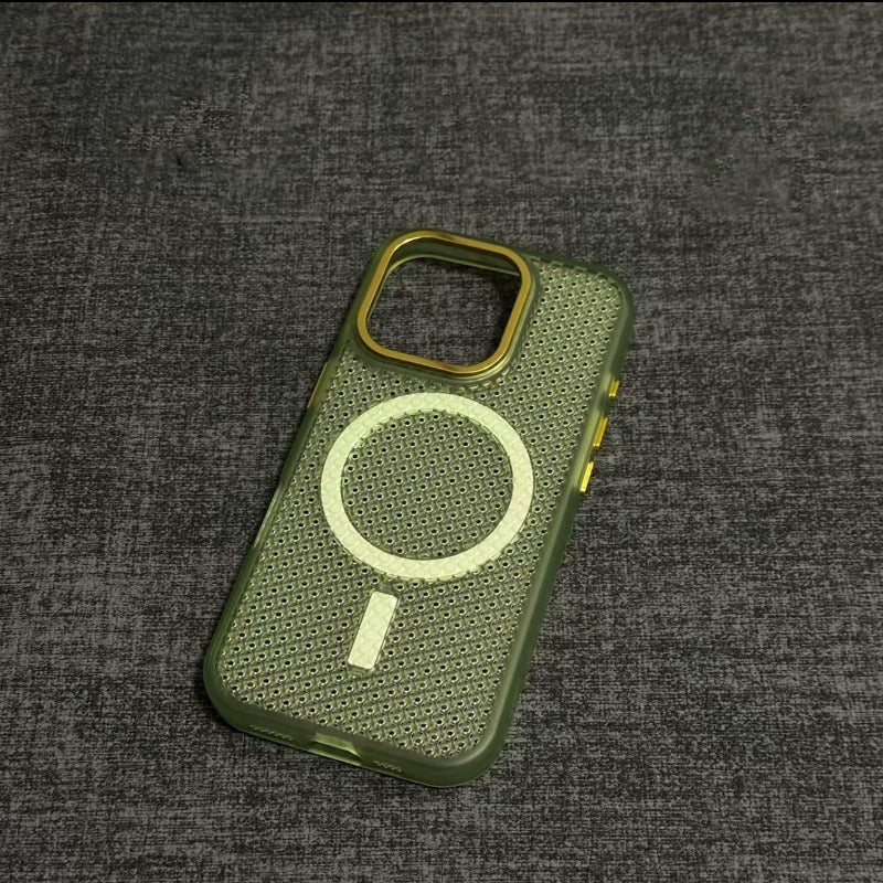 Hollow Heat Dissipation Magnetic Phone Case For iPhone
