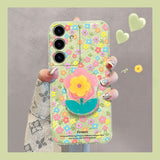 Colorful Floral Soft Phone Case For Samsung