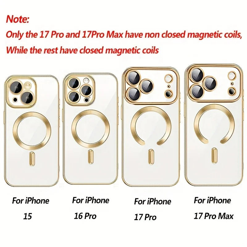 Electroplated Soft TPU Clear Magnetic Phone Case For  iPhone