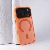 Metal Lens Frame Frosted Magnetic Phone Case For iPhone