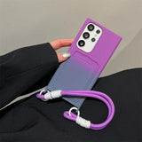 Card Holder Gradient Lanyard Case For Samsung