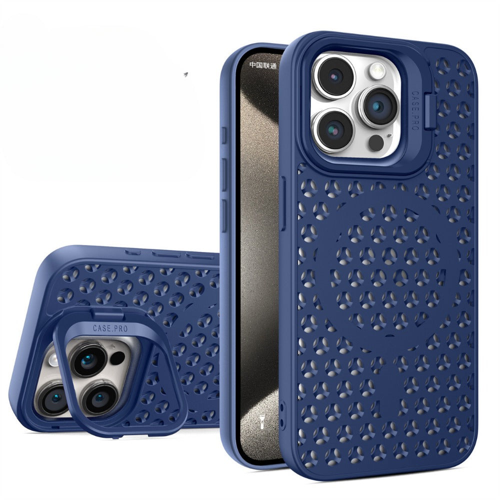 Cooling Grid Solid Color Anti-fall Case For iPhone