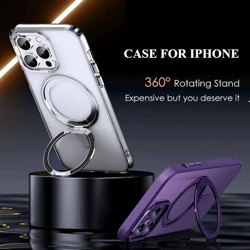 Magnetic 360°Rotation Stand Phone Case For iPhone