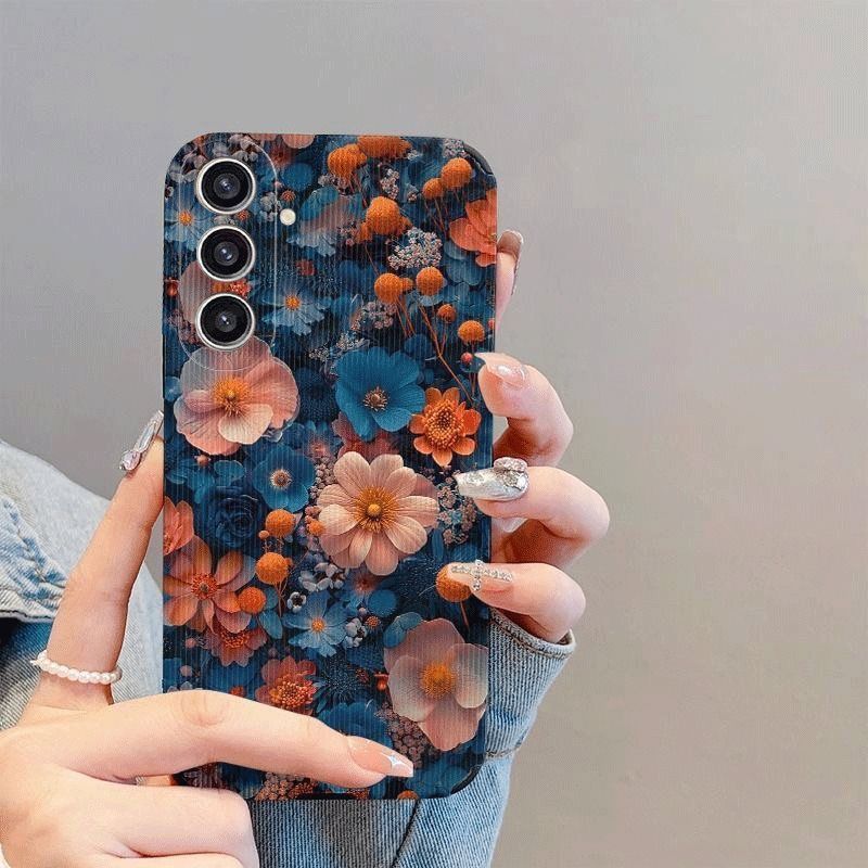 Oil Painting Colorful Flowers Mobile Phone Case For Samsung