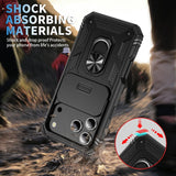 Heavy Duty Build in 360° Rotate Kickstand Slide Camera Case For iPhone