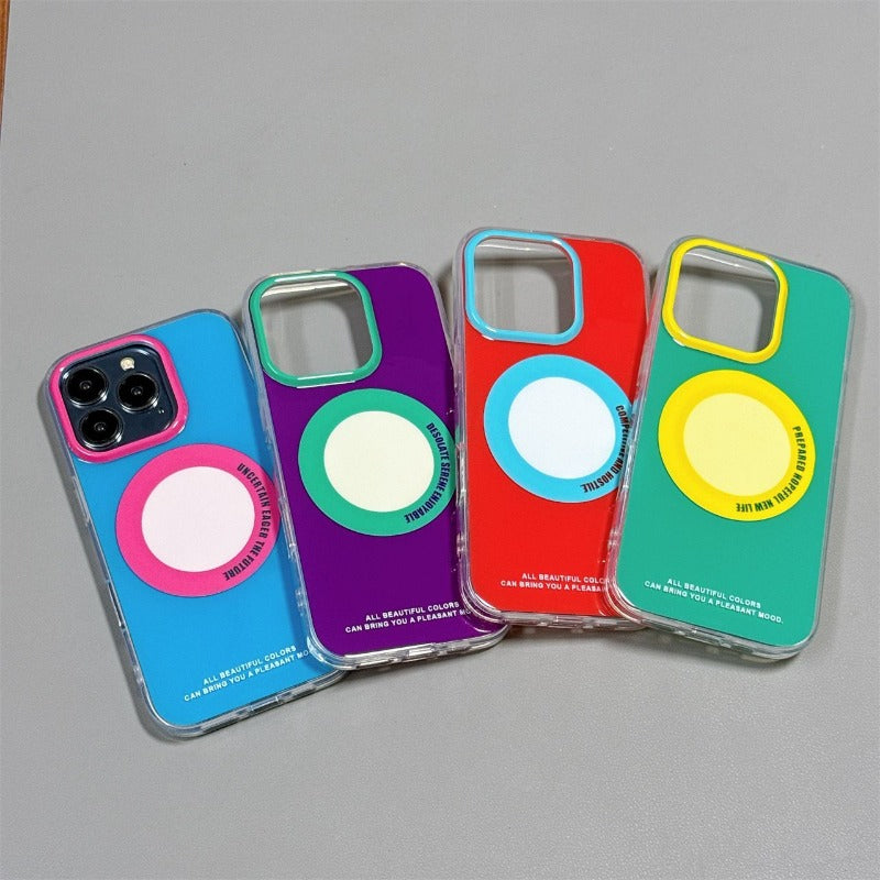 Contrast Color Magnetic Phone Case For iPhone