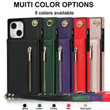Crossbody Zipper Cards Solt Wallet Leather Case For iPhone