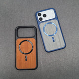 Lychee Wood Grain Magnetic Phone Case For iPhone