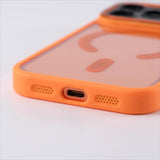Metal Lens Frame Frosted Magnetic Phone Case For iPhone