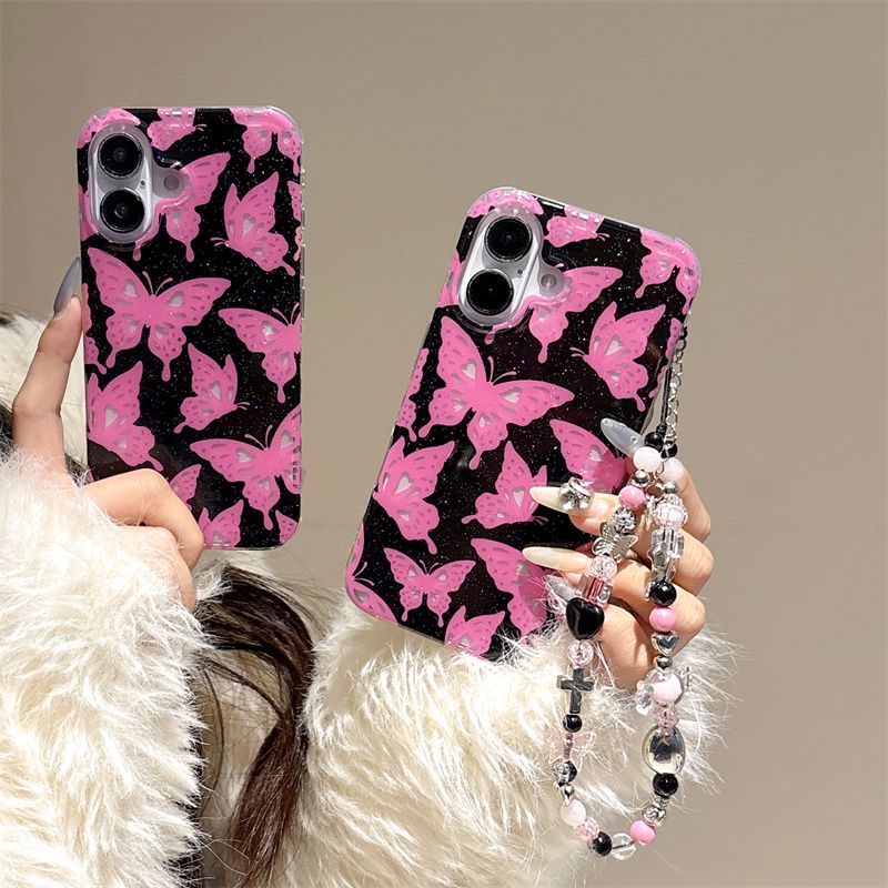Simple Pink Butterfly Phone Case For iPhone