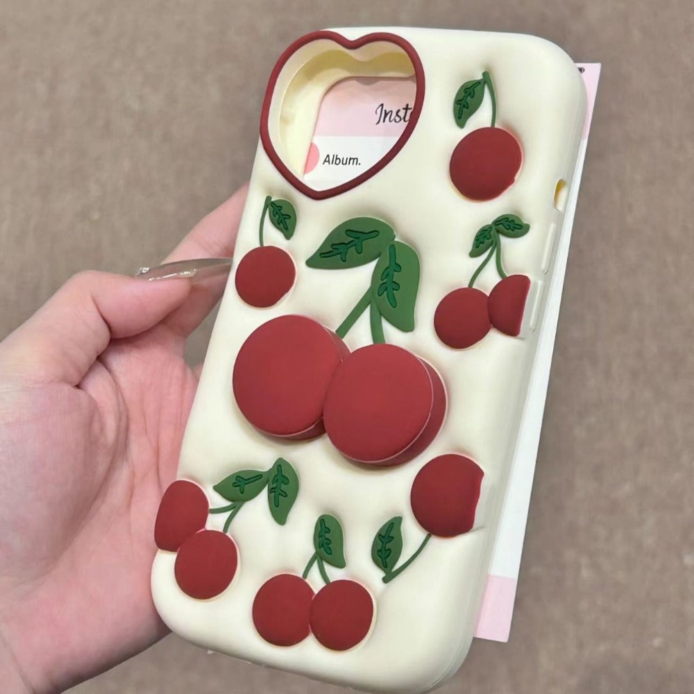 Fun Cherry Stand Phone Case For iPhone