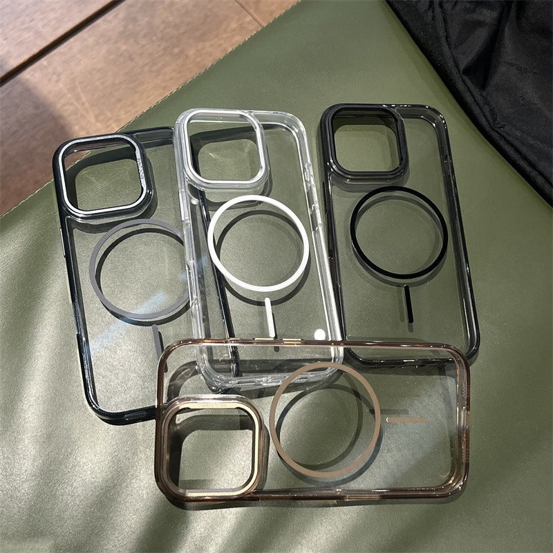 Transparent Acrylic Simple Magnetic Phone Case For iPhone