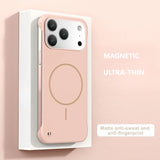 Frameless Solid Color Magnetic Case For iPhone