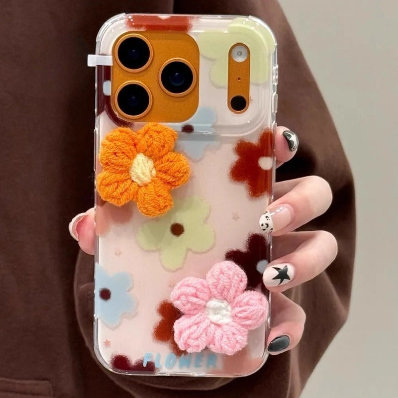 3D Knitted Flower Phone Case For iPhone