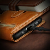 Retro Zipper Leather Card Slot Phone Case For iPhone