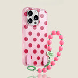 Yellow Background Blue Polka Dot Phone Case For iPhone