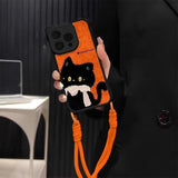 Cat-shaped Lanyard Phone Case For iPhone