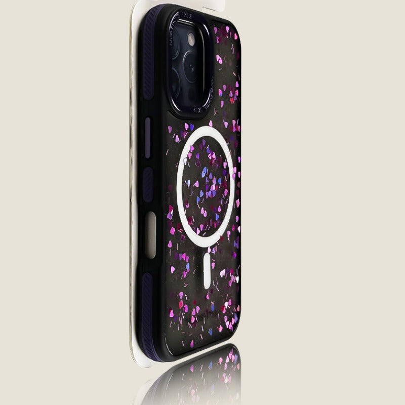 Heart Glitter Anti-slip Phone Case For iPhone