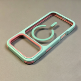 Two-in-one Color-blocked Drop-proof Acrylic Magnetic Phone Case For iPhone