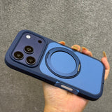 360° Rotating Stand Color Block Rugged Phone Case For iPhone