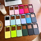 Solid Color Liquid Silicone Phone Case For Samsung Z FLIP