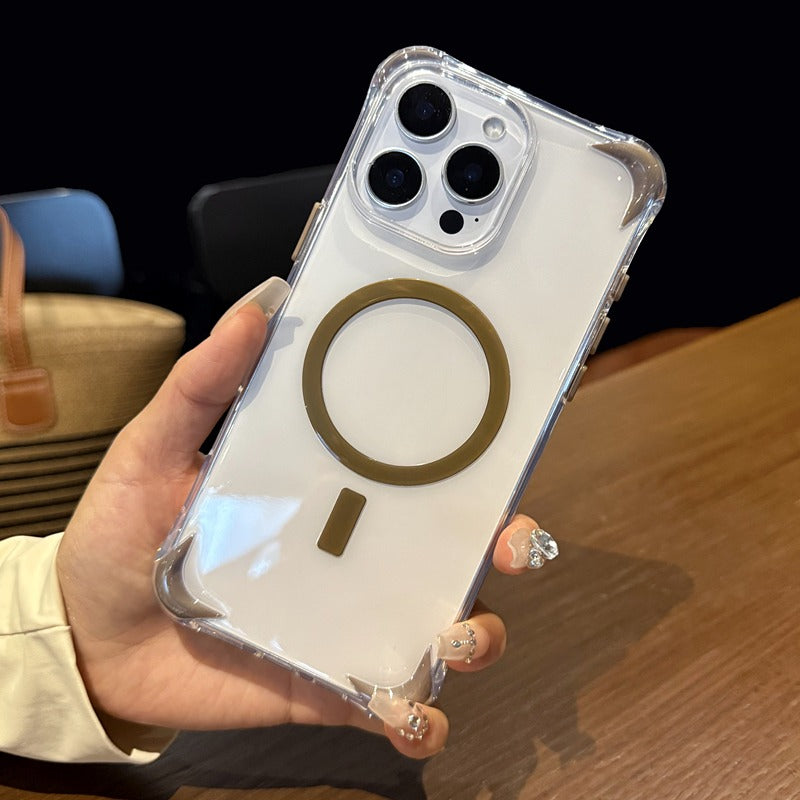Simple Transparent Magnetic Phone Case For iPhone