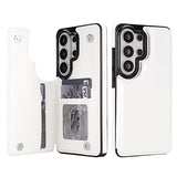 Wallet Double Button Flip Leather Case For Samsung