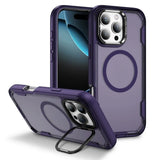 Sanding Bumper Lens Stand  Magnetic Case For iPhone