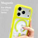Magnetic Solid Color Transparent Phone Case For iPhone