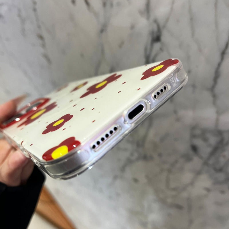 Little Red Flower Magnetic Phone Case For iPhone
