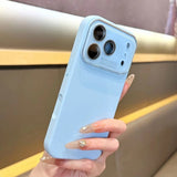 Luxury Silicone Solid Color Shockproof Versatile  Camera Metal Frame Protective Case For iPhone