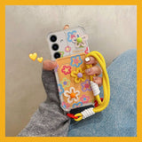 Flower Card Holder Phone Case For Samsung