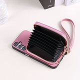 Solid Color Lanyard Card Holder Phone Case For Samsung