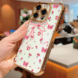 Butterfly Four Corner Anti-drop Lucency Phone Case For iPhone