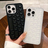 3D Keyboard Transparent Soft Phone Case For iPhone